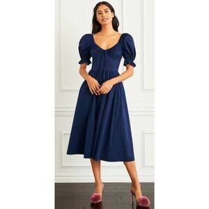 Hill House The Ophelia Dress Navy Poplin